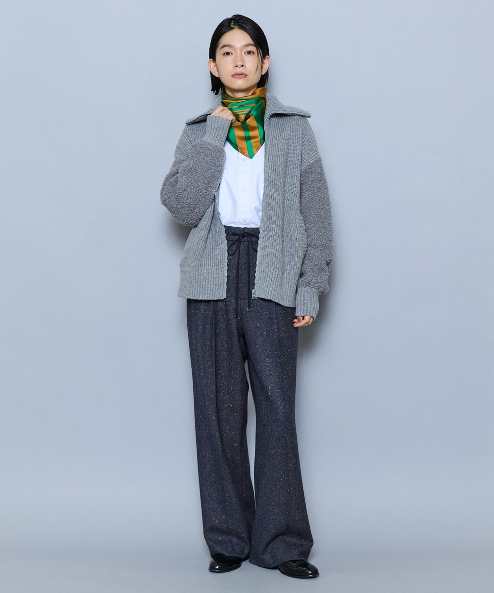 MOGA 畦×ビッグループハイネックブルゾン グレー