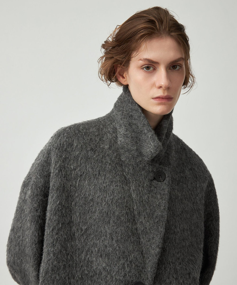 DÉPAREILLÉ SHAGGY CHESTER COAT / シャギーチェスターコート グレー