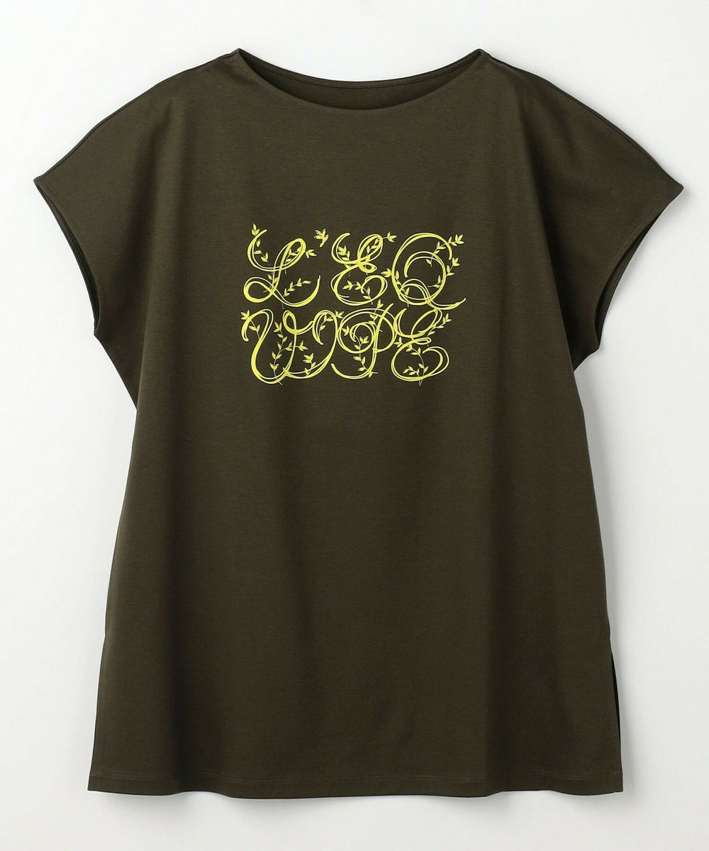 L'EQUIPE コットンスムースロゴTシャツ カーキ