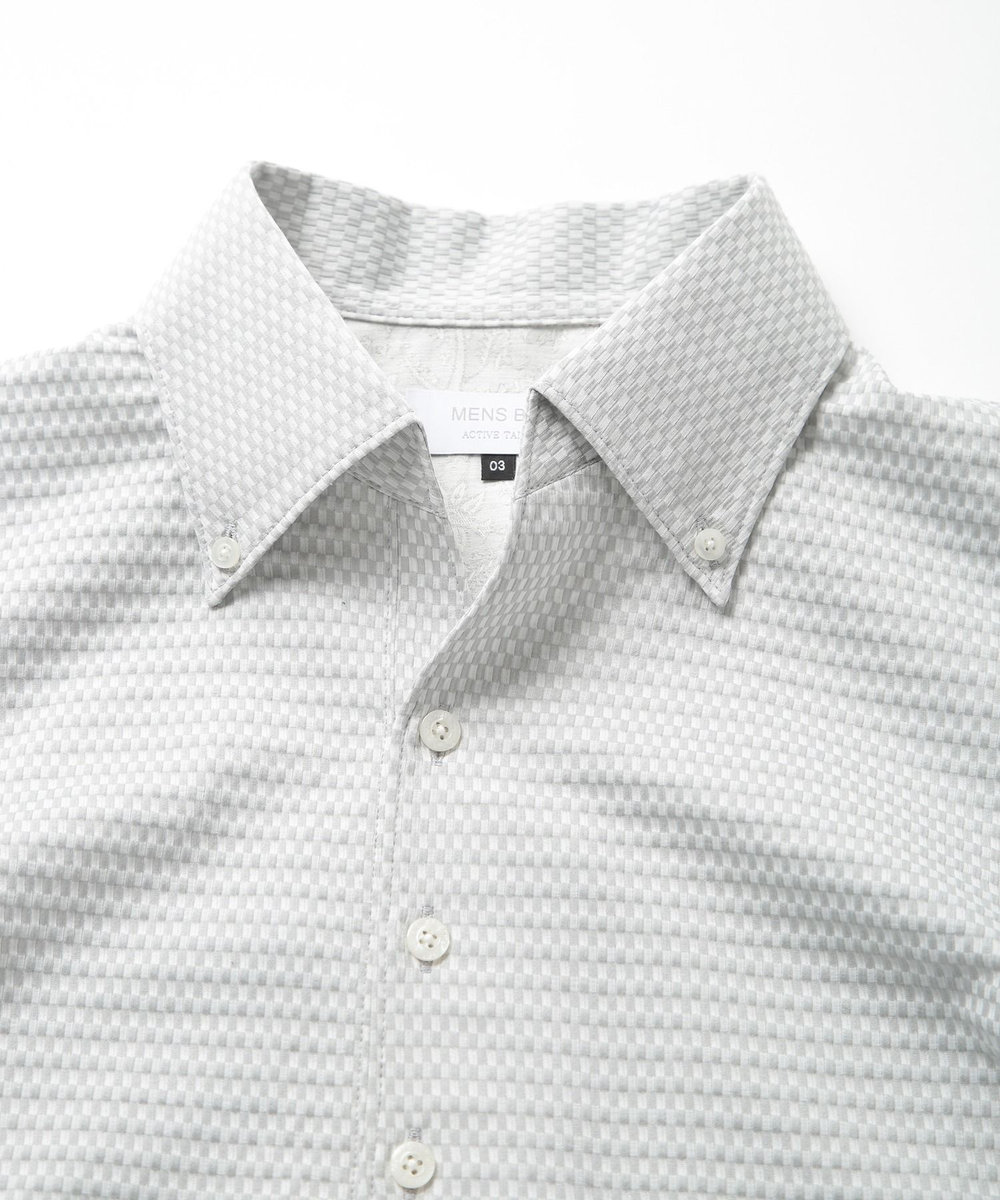 MEN'S BIGI 【ACTIVE TAILOR】COOL MAXサッカー織りポロシャツ グレー