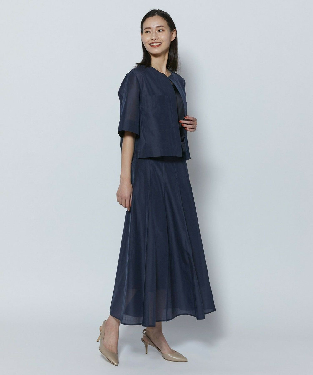 L'EQUIPE COUTURIER C/SEオーガンジースカート ネイビー