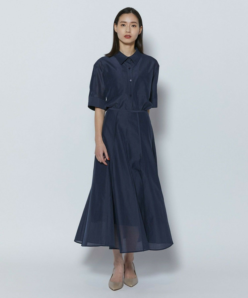 L'EQUIPE COUTURIER C/SEオーガンジースカート ネイビー