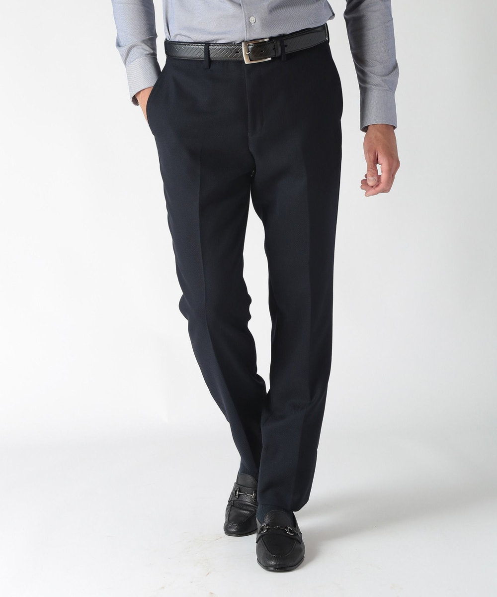 MEN'S BIGI 【ACTIVE TAILOR】ミックスヤーンスラックス ダークネイビー