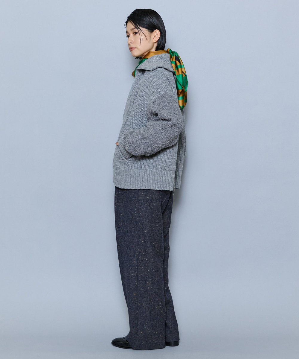 MOGA 畦×ビッグループハイネックブルゾン グレー