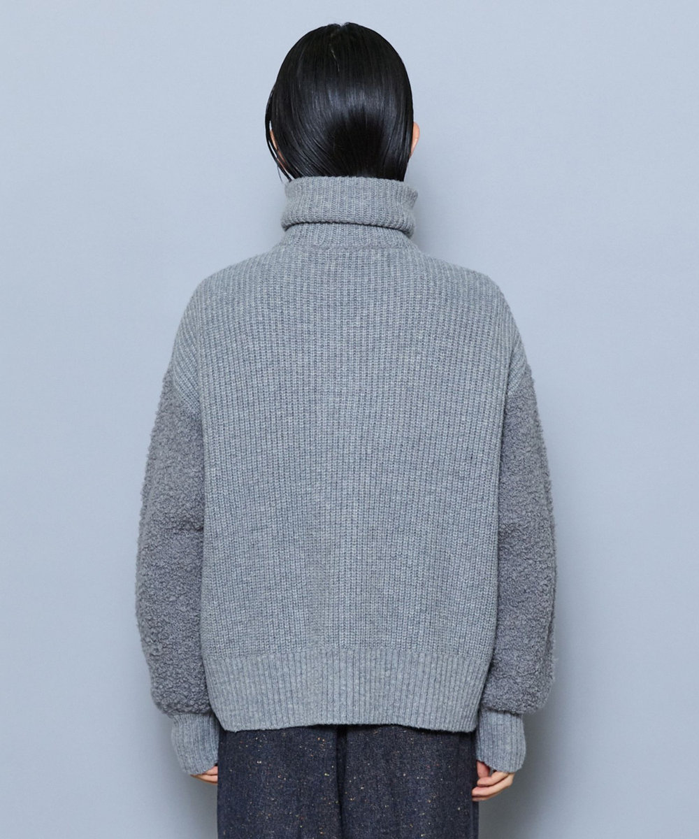 MOGA 畦×ビッグループハイネックブルゾン グレー