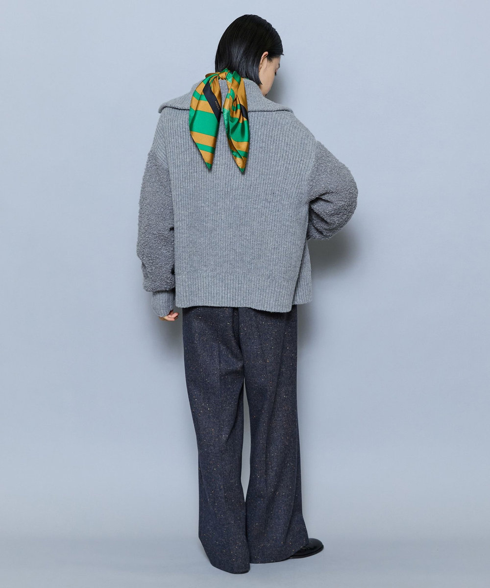 MOGA 畦×ビッグループハイネックブルゾン グレー