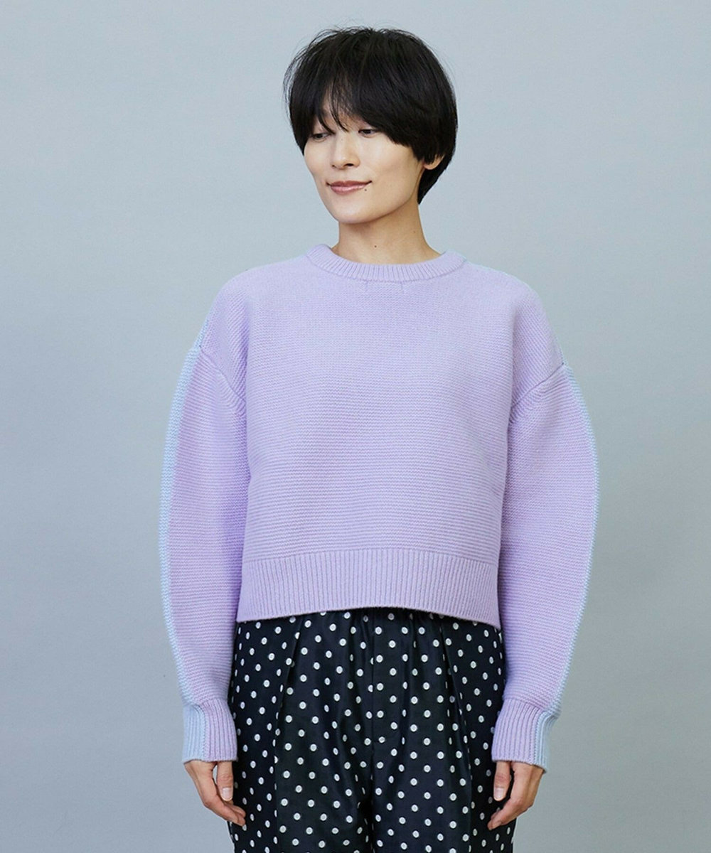 MOGA ANNUAL×MOGA　ウールカシミヤバイカラープルオーバー サックスブルー