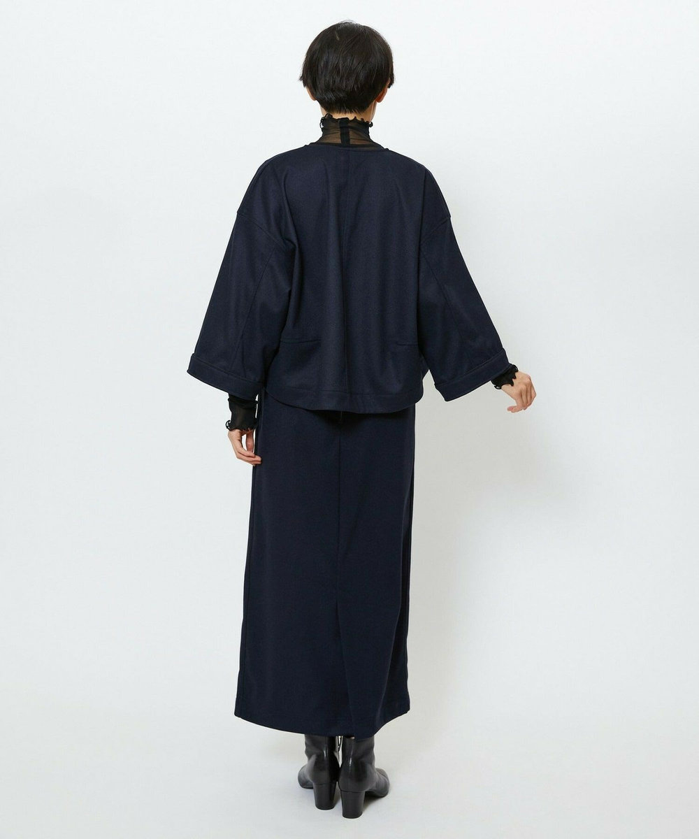 feerique feerique ウールライクニットツイルパイピングスカート ネイビー