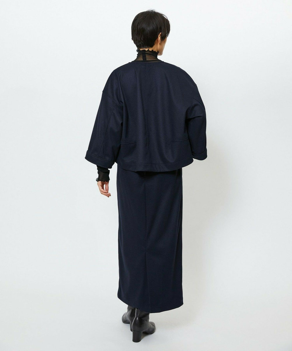 feerique feerique ウールライクニットツイルパイピングスカート ネイビー