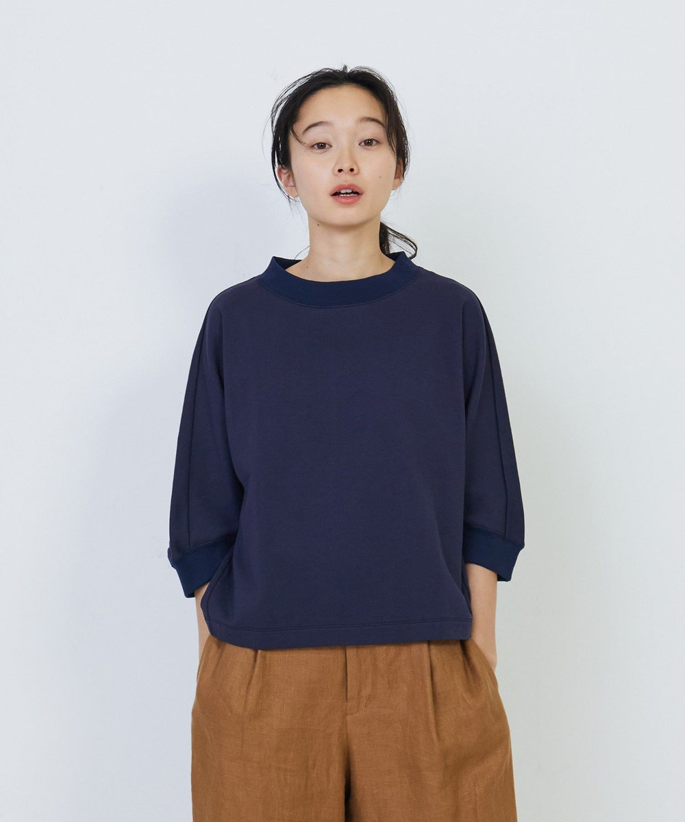 LOISIR コットンドルマンスリーブプルオーバー ネイビー