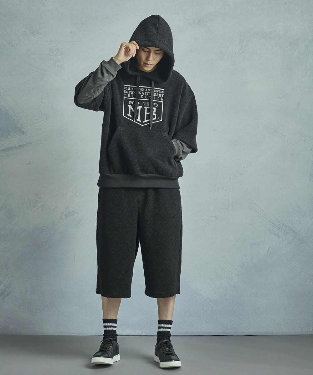 MEN'S BIGI 【50th Anniv . 菊池武夫】WOOL BOA HOODIE ブラック