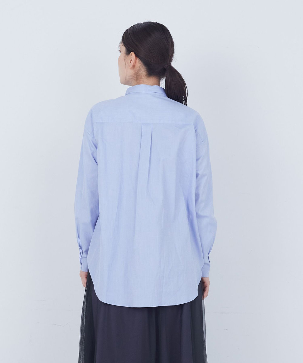 ADIEU TRISTESSE 袖口ピンタックシャツ ブルー