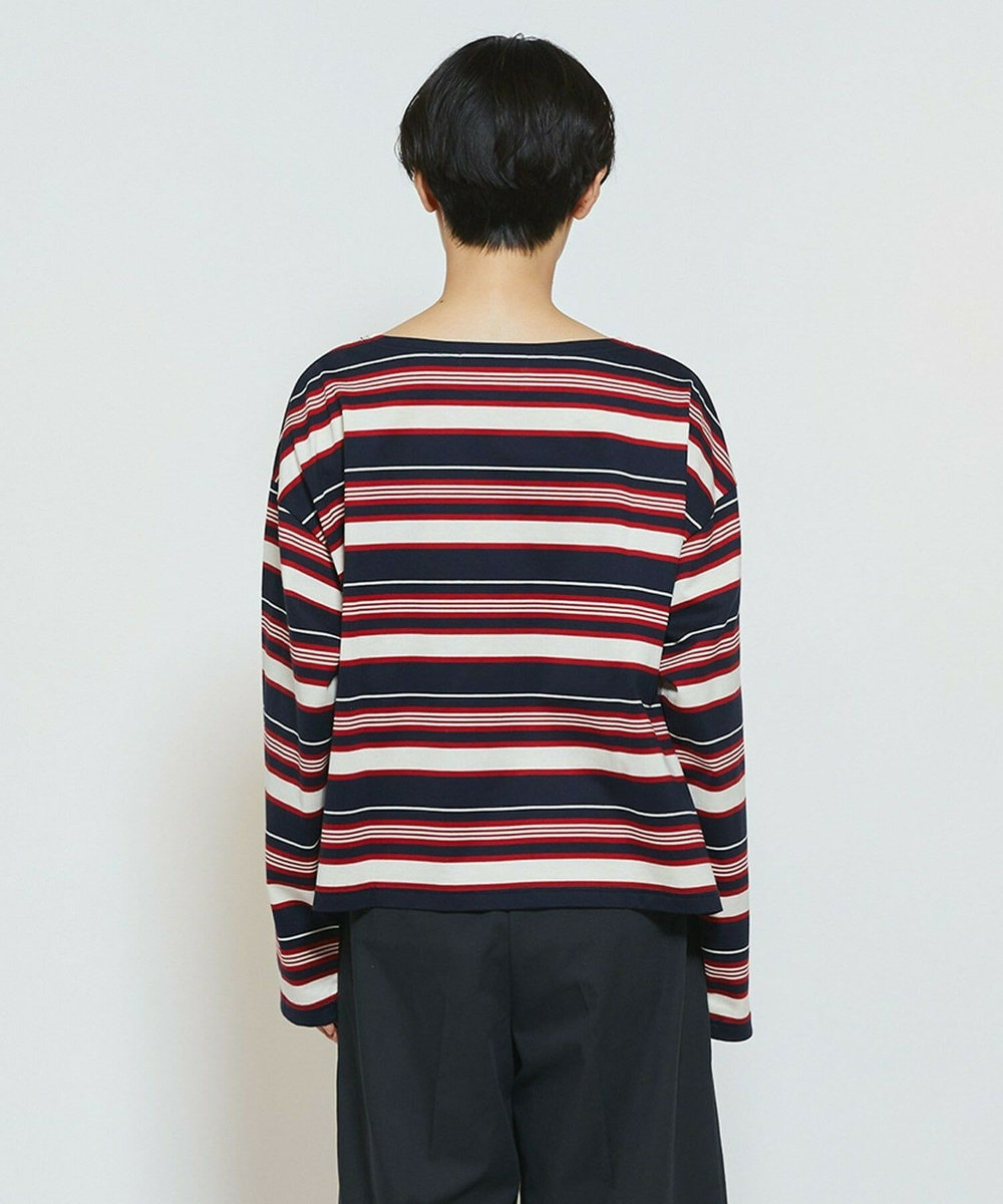 feerique feerique マルチボーダーワイドプルオーバーT レッド系その他