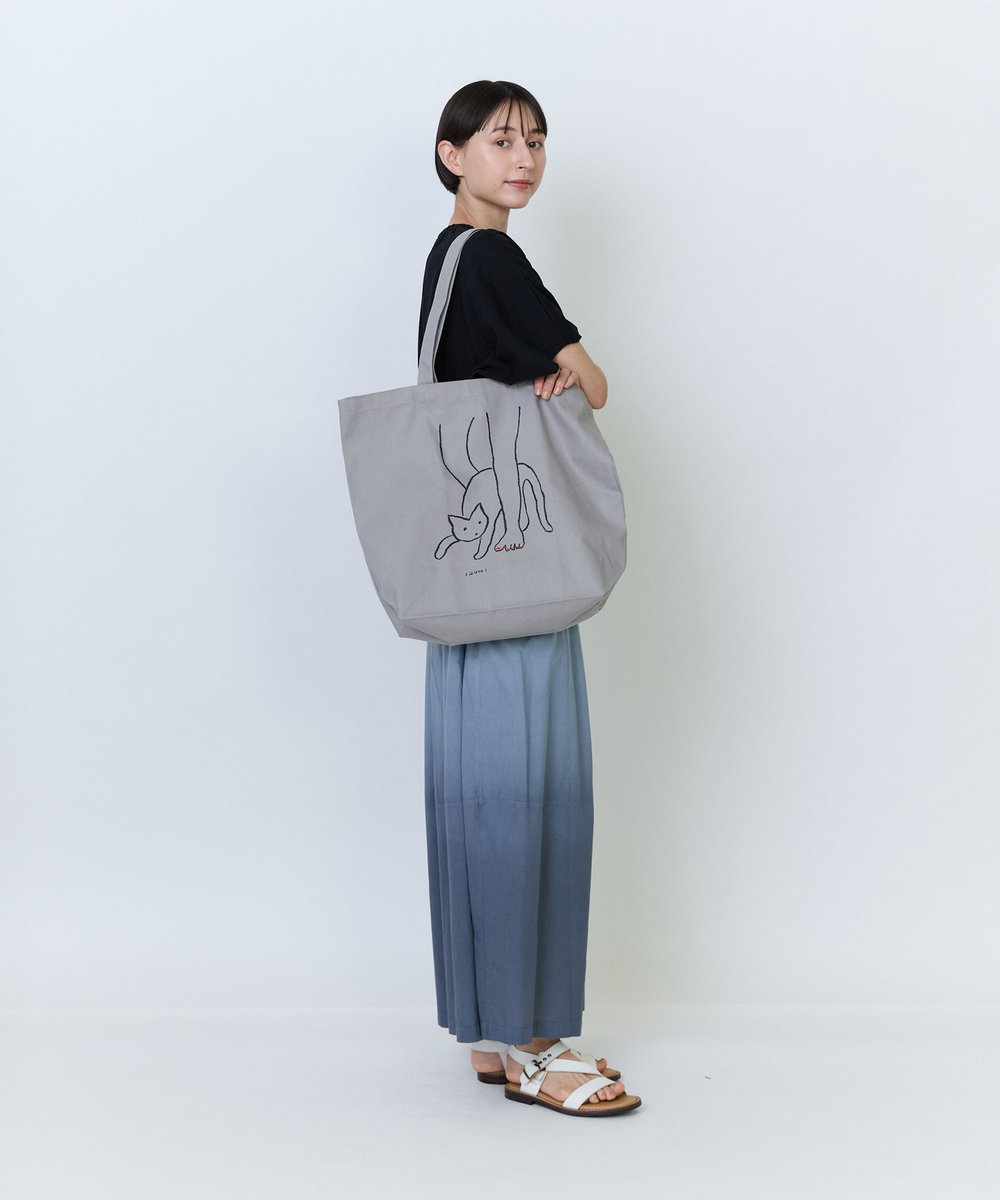 LOISIR 【アーティストコラボ】LOISIR×塩川いづみ イラストプリントトートバッグ グレー