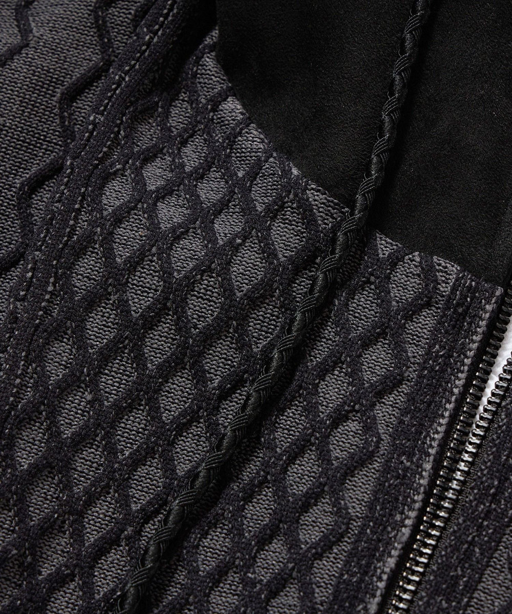 MEN'S BIGI ニットコンビパーカ ブラック