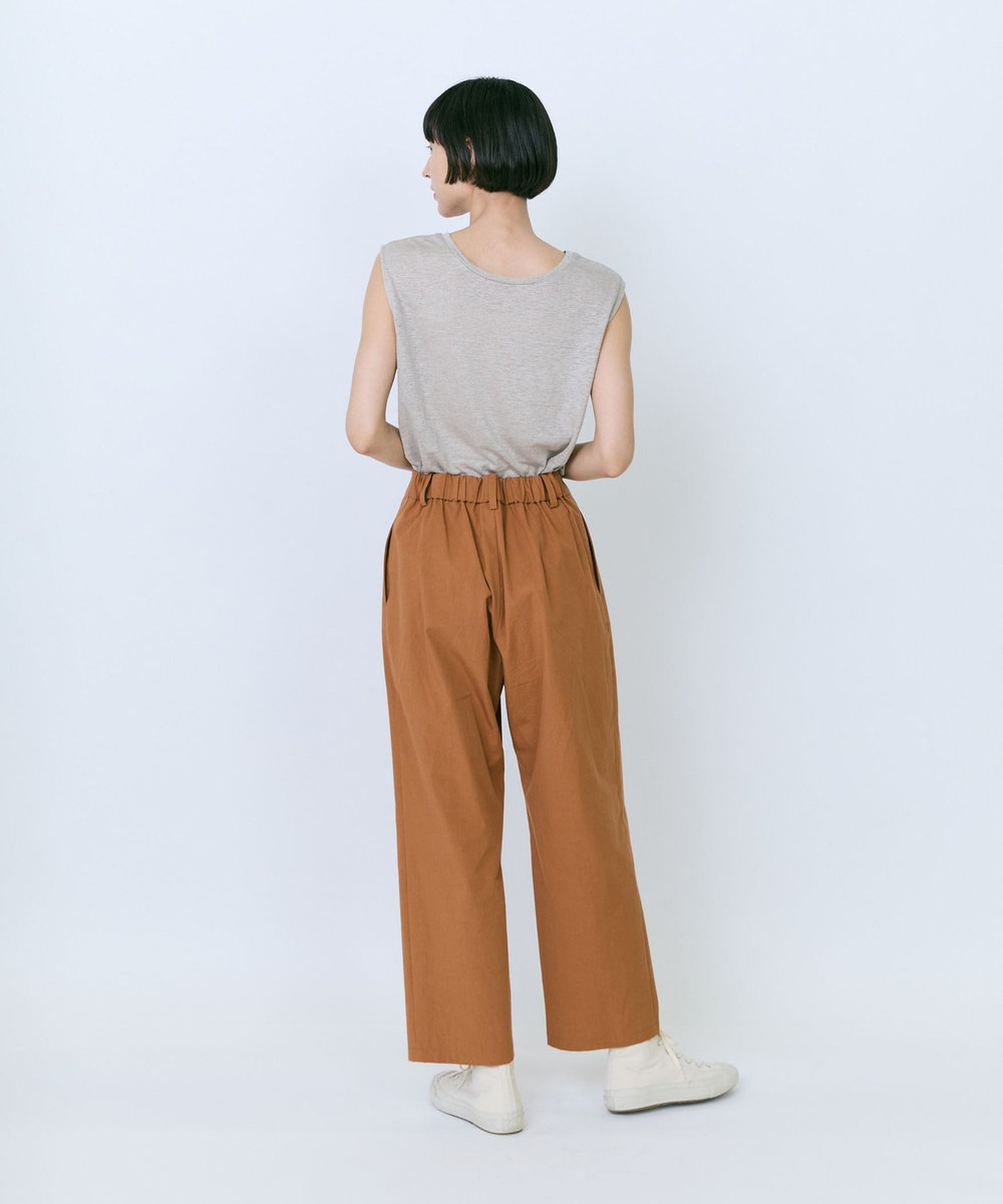 LOISIR コットンツイルテーパードパンツ キャメル