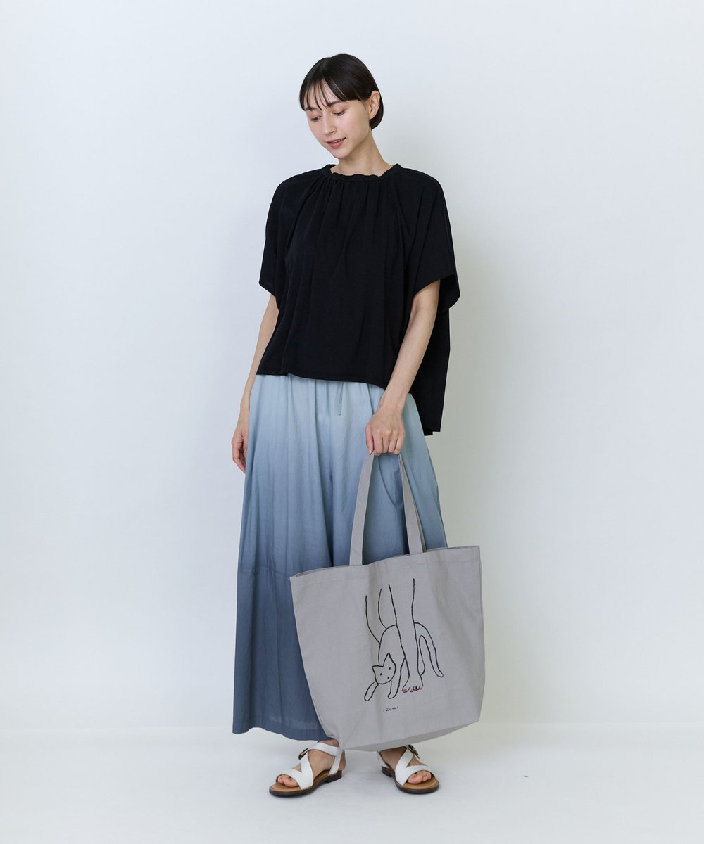 LOISIR 【アーティストコラボ】LOISIR×塩川いづみ イラストプリントトートバッグ グレー