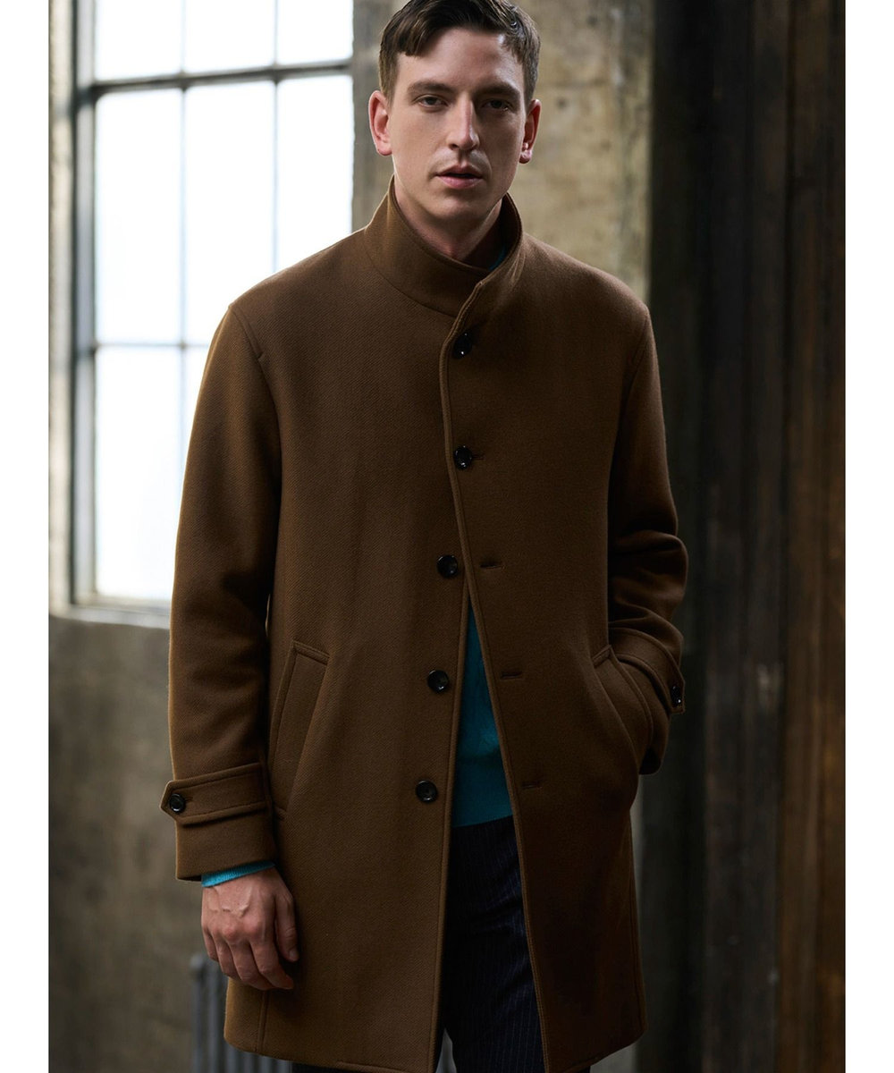 MEN'S BIGI 【Bellandi/べランディ】スタンドカラーコート ブラウン