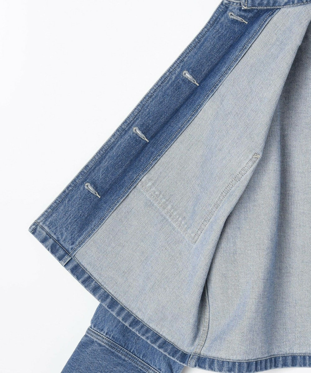 feerique Lサイズ（大きいサイズ） 【大きいサイズ】feerique ヴィンテージライクワイドデニムジャケット ブルー