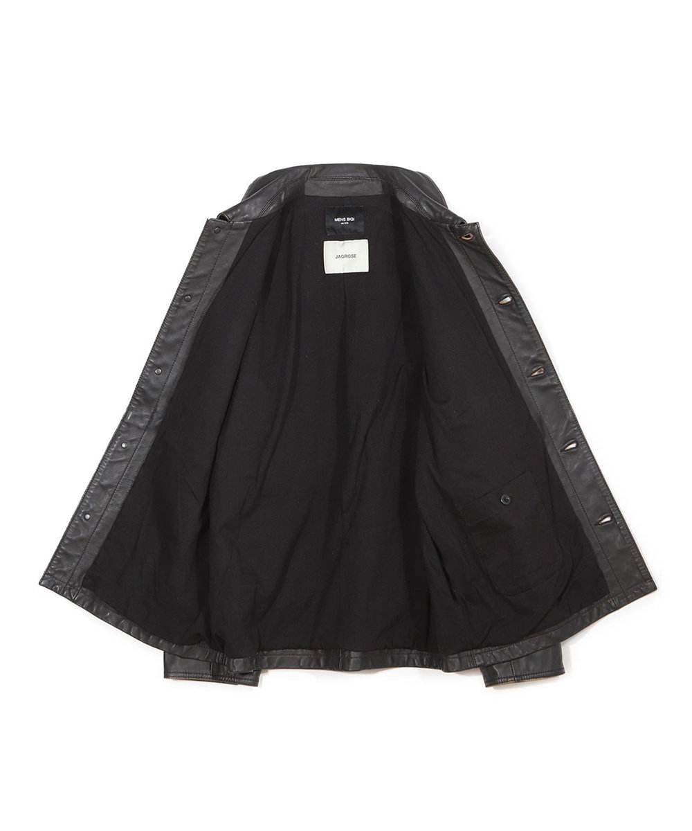 MEN'S BIGI 【JAGROSE/ジャグロース】別注ラムレザーカバーオール ブラック
