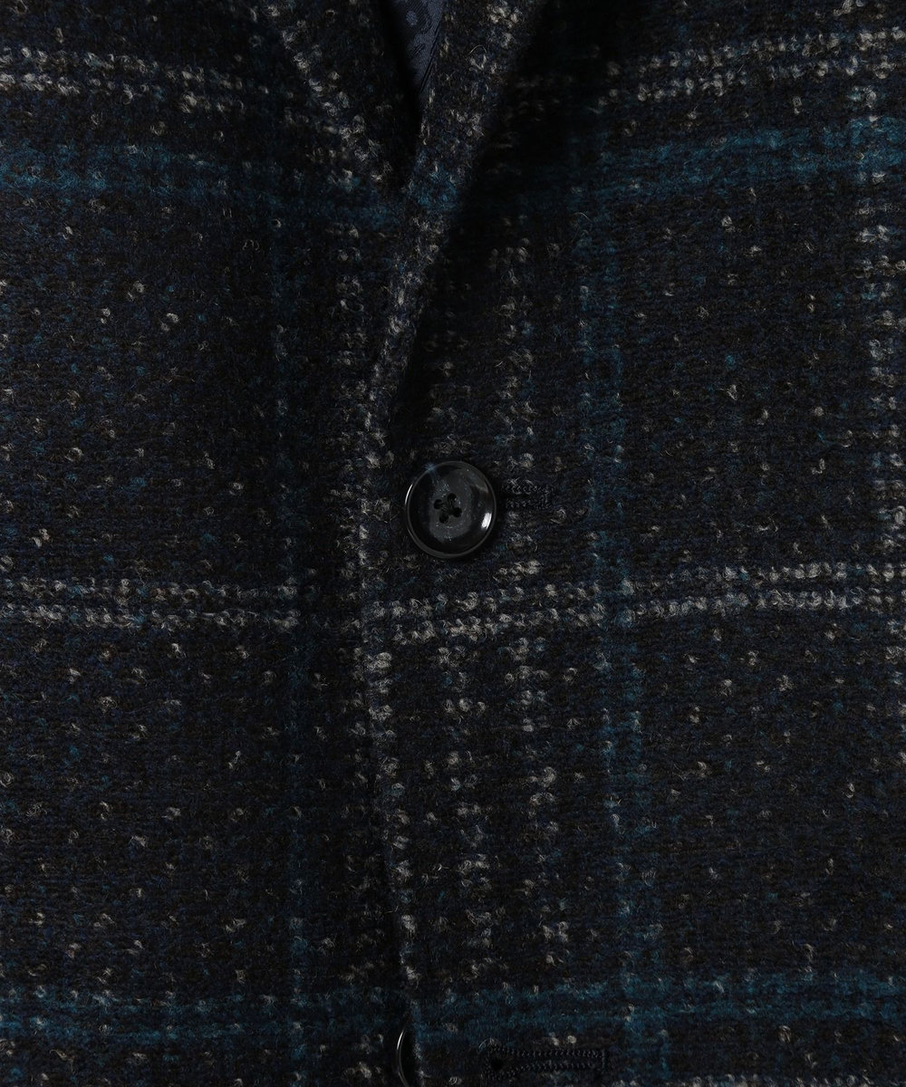 MEN'S BIGI 【RANIFICIO ROMA/ラニフィーチョローマ】ウールチェックジャージジャケット ネイビー