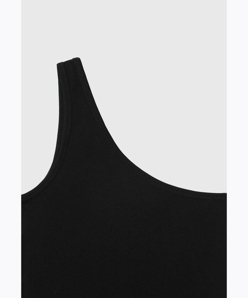DÉPAREILLÉ SPANDEX JERSEY ONE SHOULDER TOPS / スパンデックスジャージーワンショルダートップス ブラック