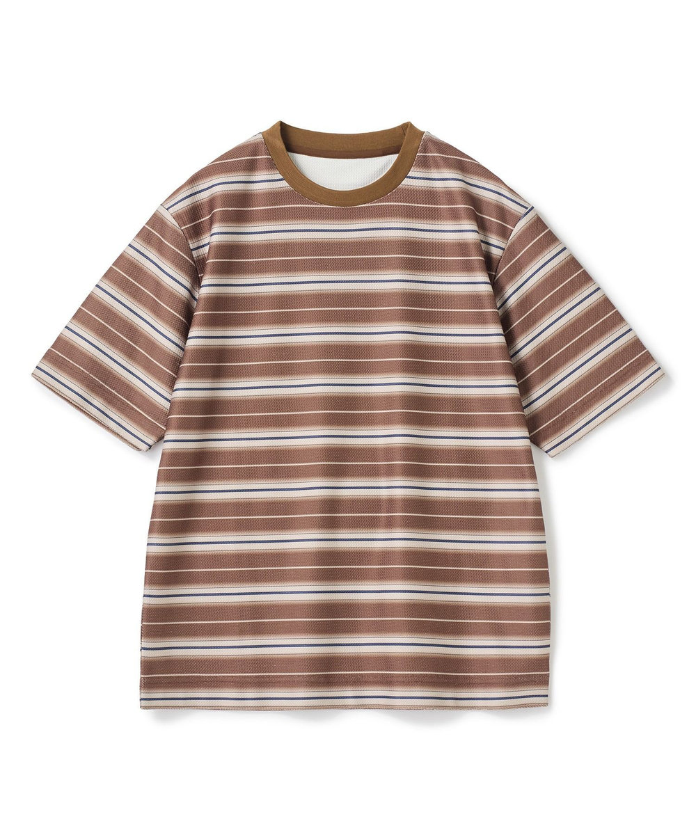 UNION STATION マルチボーダーT〈ストレッチ・マシンウォッシャブル〉 ブラウン系その他