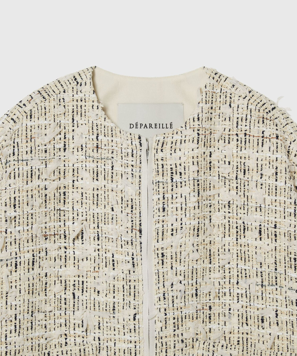 DÉPAREILLÉ CHECK TWEED JACKET / チェックツィードジャケット ベージュ
