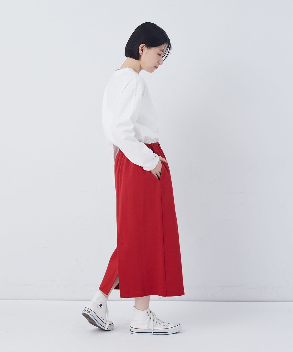 congés payés ADIEU TRISTESSE ポンチストレートスカート レッド