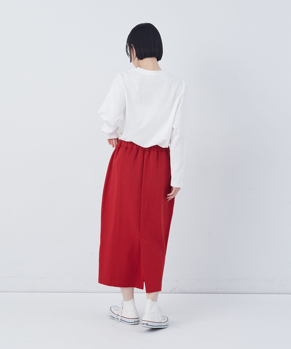 congés payés ADIEU TRISTESSE ポンチストレートスカート レッド