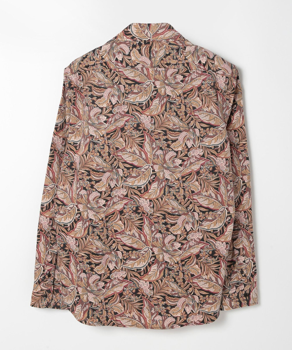 MEN'S BIGI Liberty コーデュロイフラワープリントシャツ ボルドー