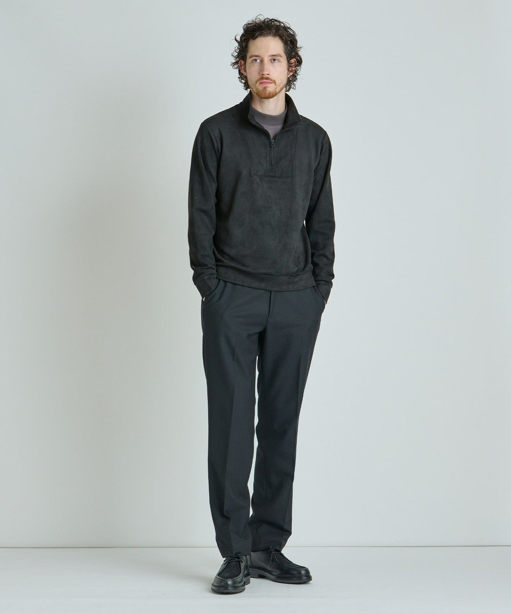 MEN'S BIGI スエードフェイクレイヤードプルオーバー ブラック