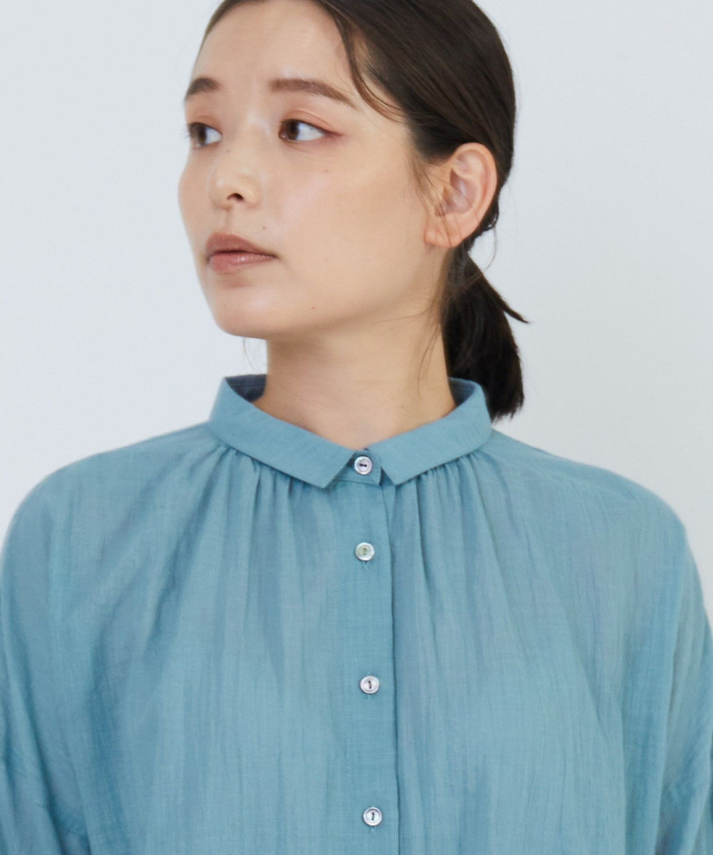 ADIEU TRISTESSE スモールカラーシャツ サックスブルー