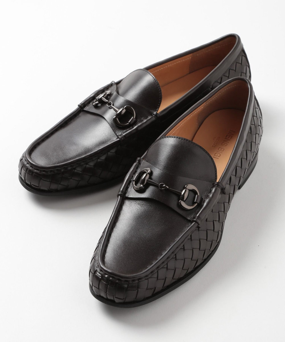 MEN'S BIGI メッシュレザー ビットローファー ダークブラウン