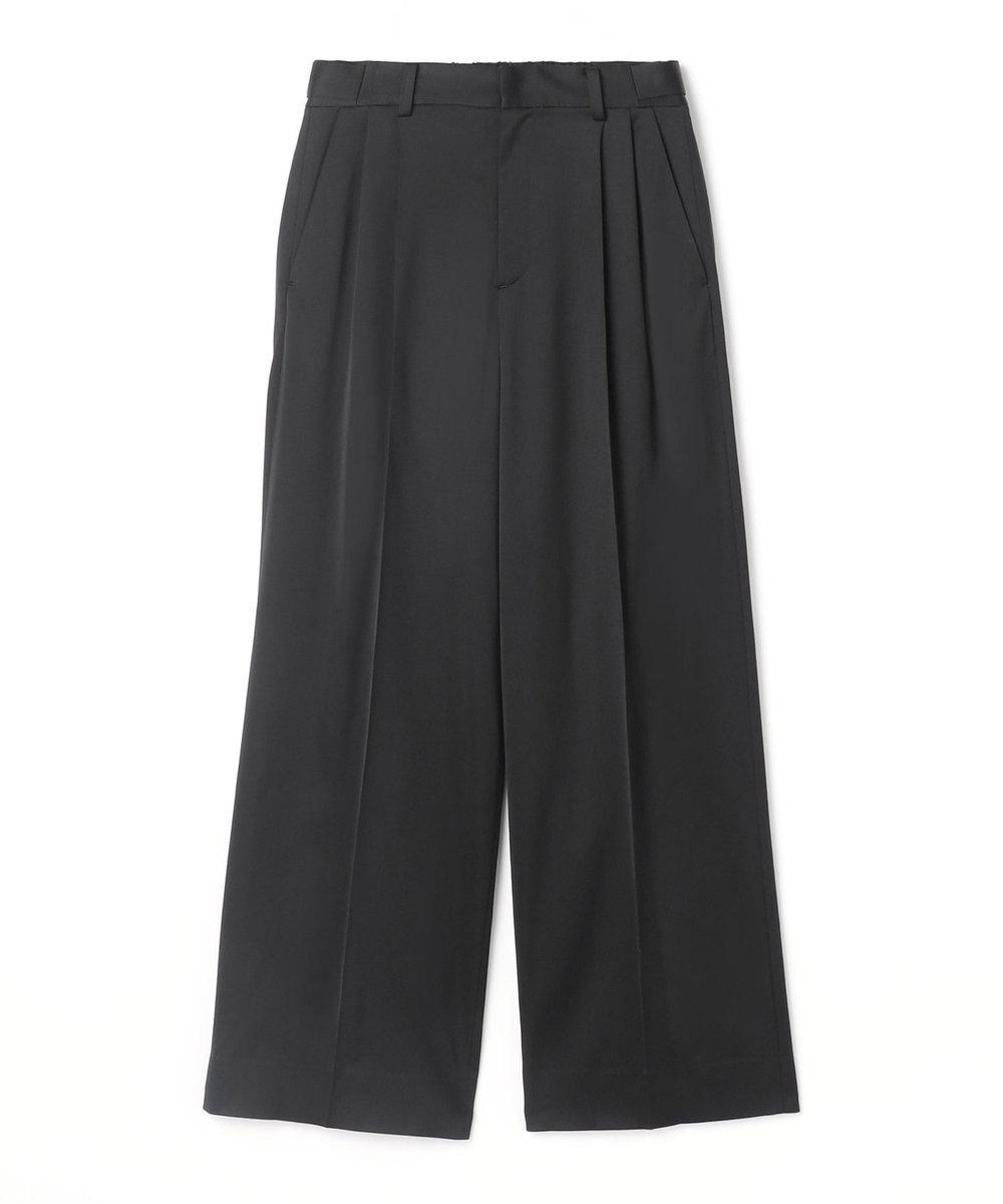 DÉPAREILLÉ WOOL SATIN TUCK PANTS / ウールサテンタックパンツ ブラック