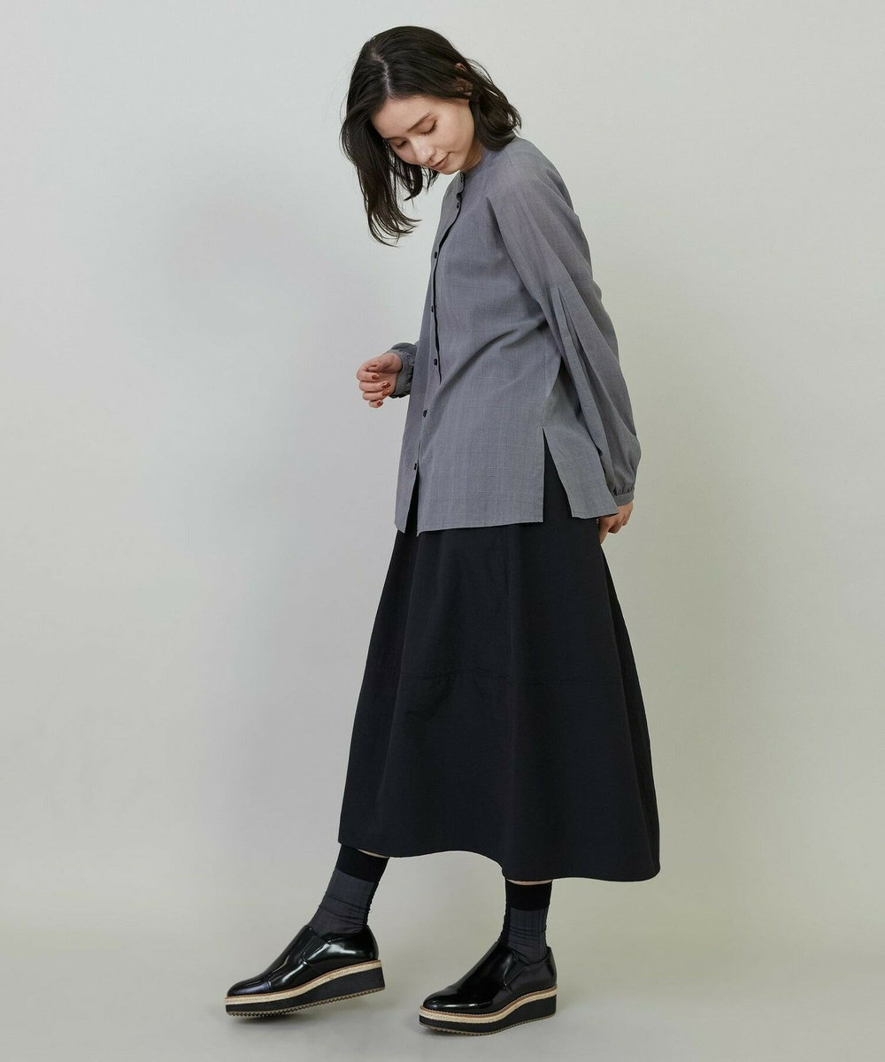 L'EQUIPE リブ柄シースルーソックス チャコールグレー
