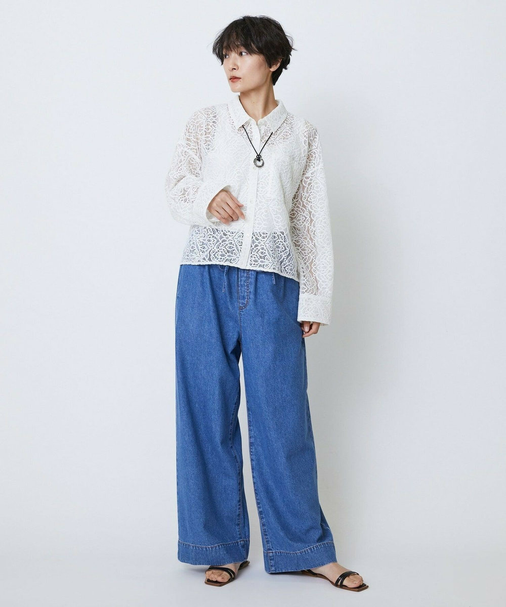 feerique feerique　ボタニカルレースシャツ オフホワイト