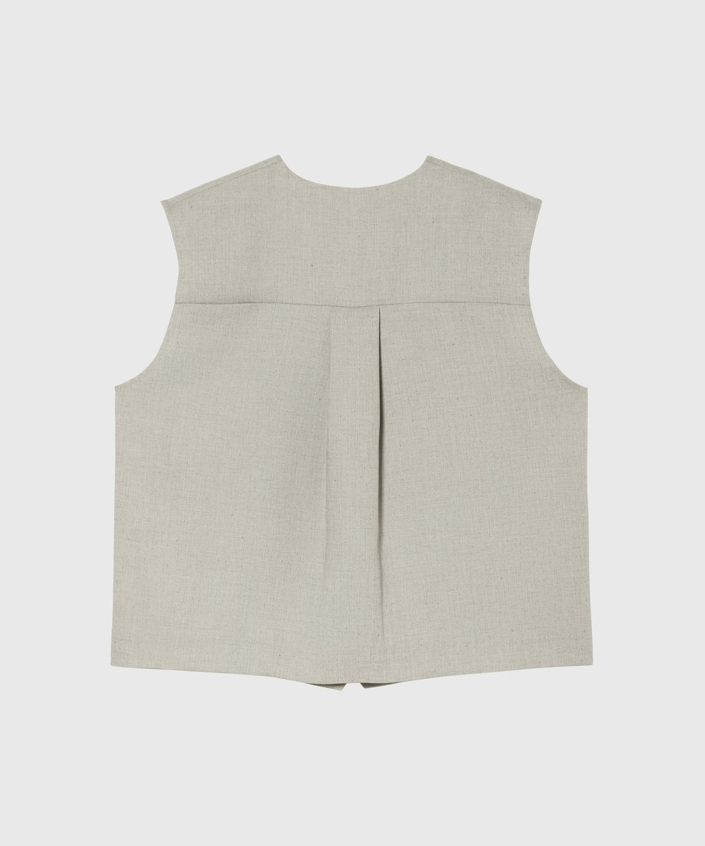 DÉPAREILLÉ RAMIE POLY TWILL GILET / ラミーポリツイルジレ ベージュ