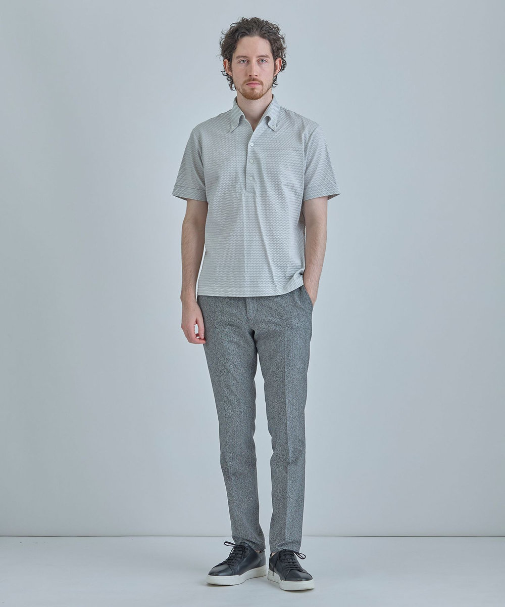 MEN'S BIGI 【ACTIVE TAILOR】ニットサッカーポロシャツ<COOL MAX/吸水速乾> グレー