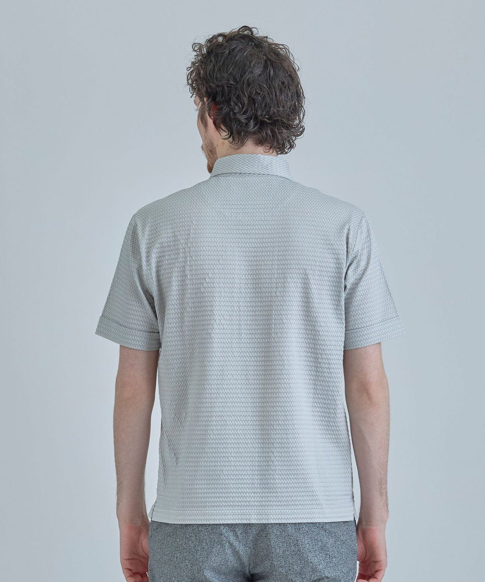 MEN'S BIGI 【ACTIVE TAILOR】ニットサッカーポロシャツ<COOL MAX/吸水速乾> グレー