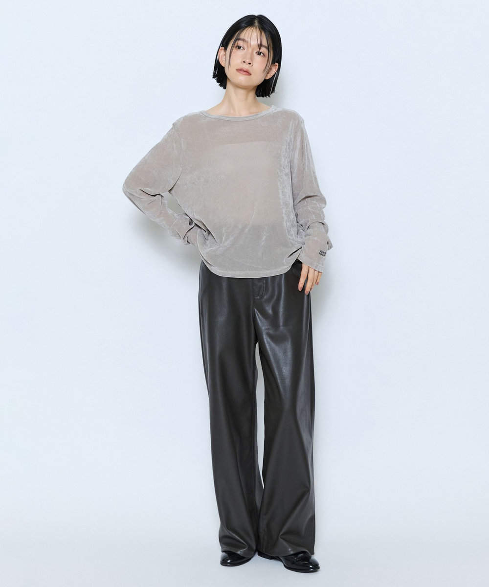 feerique feerique メッシュベロアプルオーバー ライトグレー
