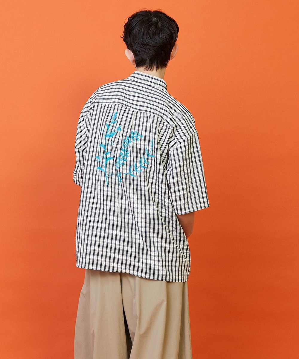FRAPBOIS ボタニーチェックシャツ ネイビー
