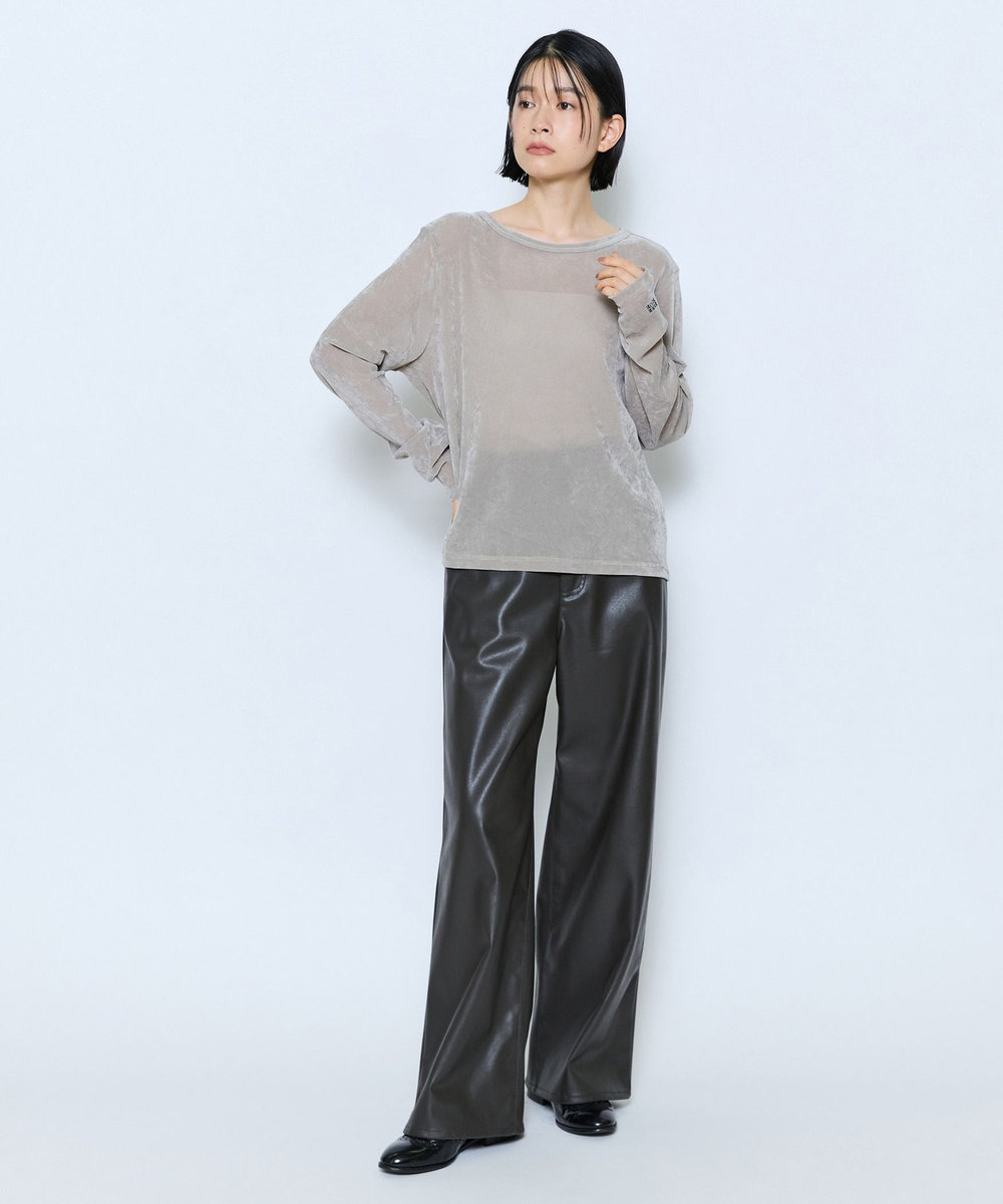 feerique feerique メッシュベロアプルオーバー ライトグレー