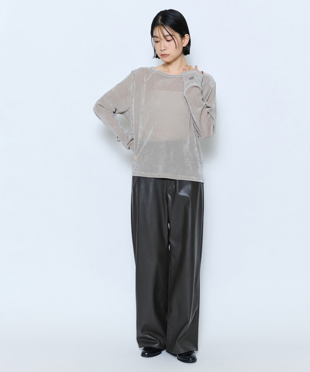 feerique feerique メッシュベロアプルオーバー ライトグレー