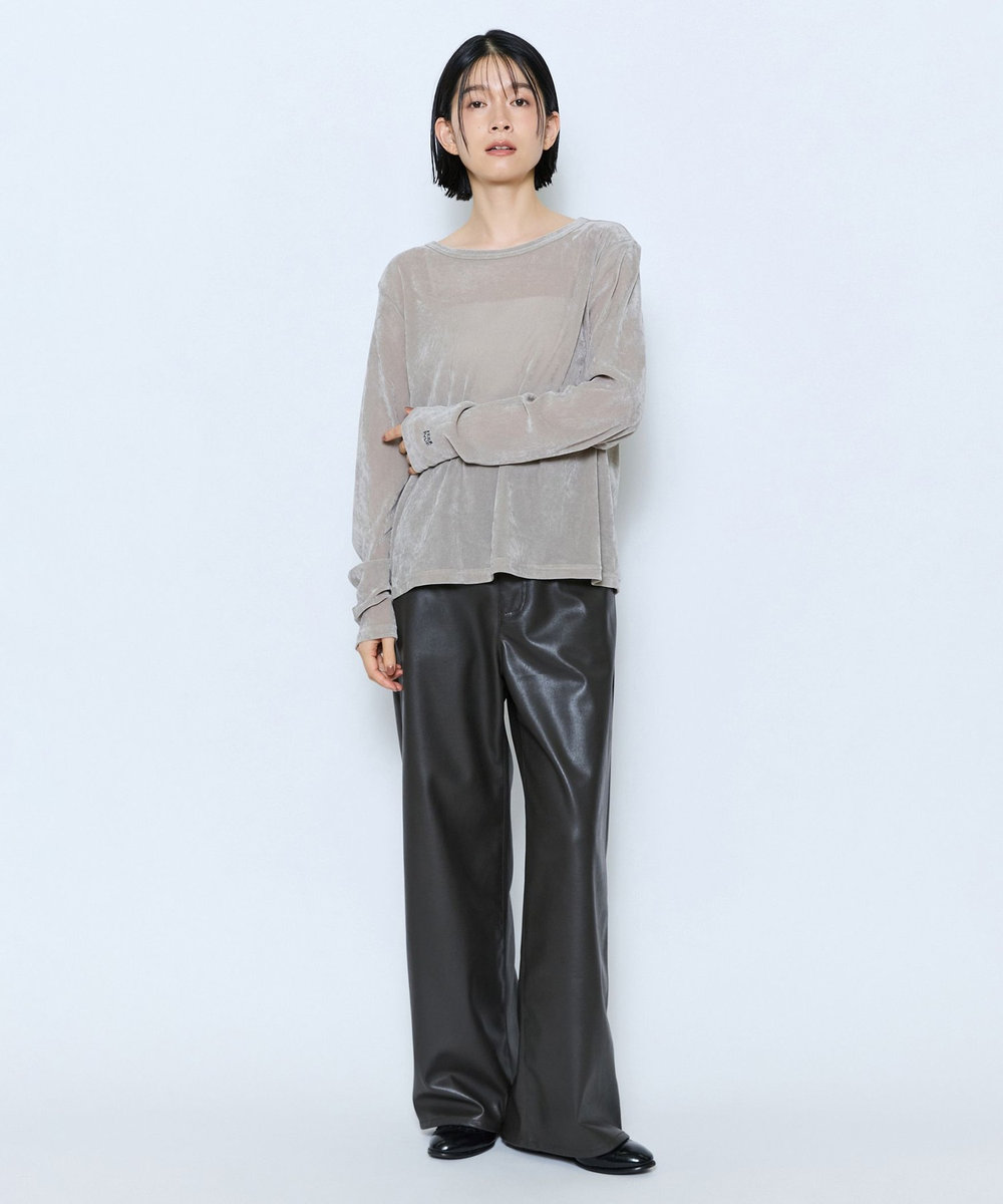 feerique feerique メッシュベロアプルオーバー ライトグレー