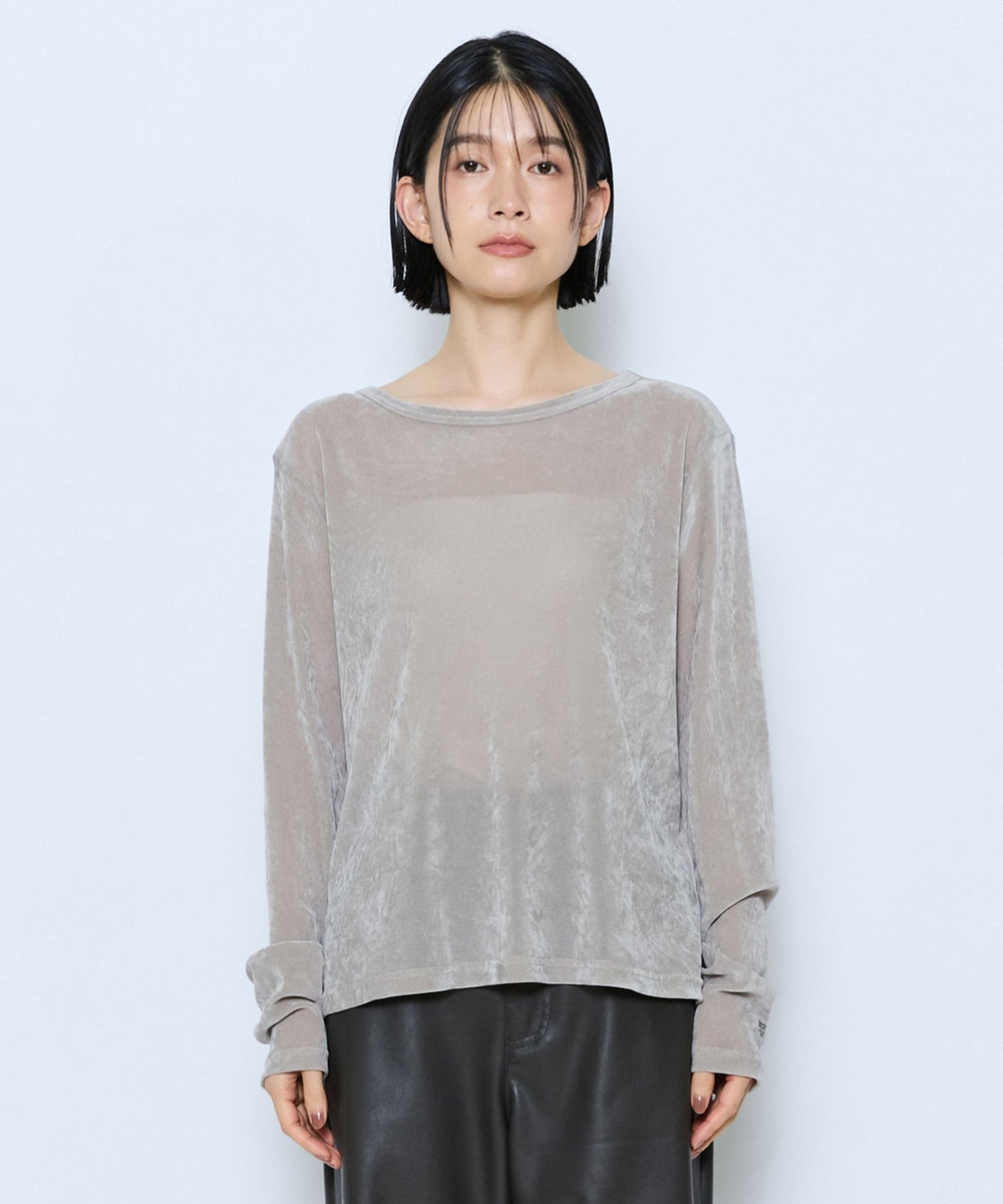 feerique feerique メッシュベロアプルオーバー ライトグレー
