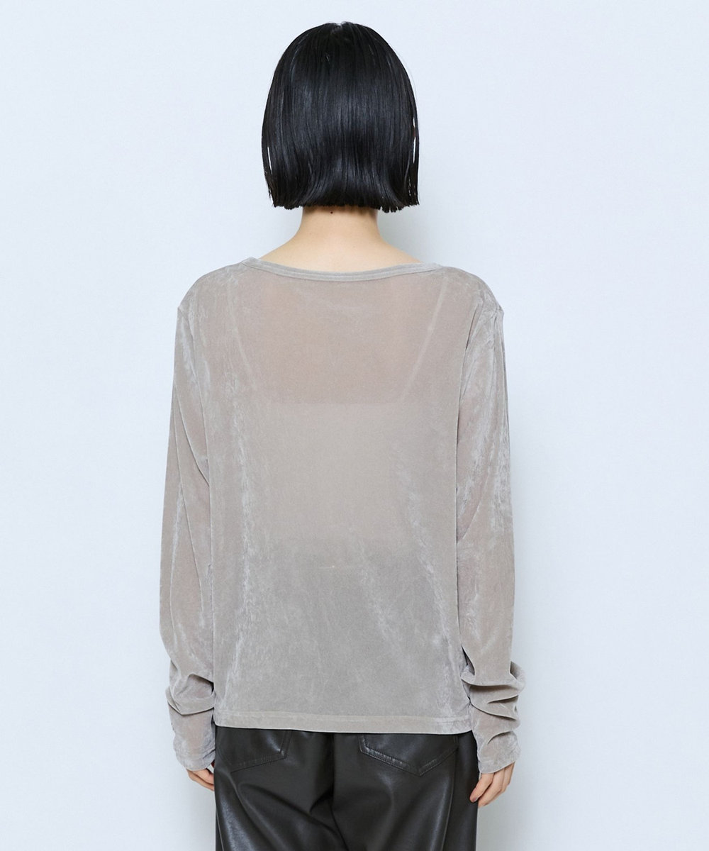 feerique feerique メッシュベロアプルオーバー ライトグレー