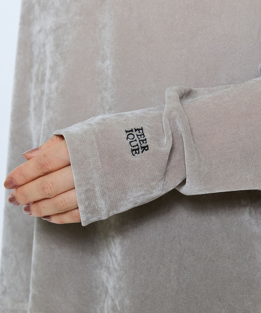 feerique feerique メッシュベロアプルオーバー ライトグレー