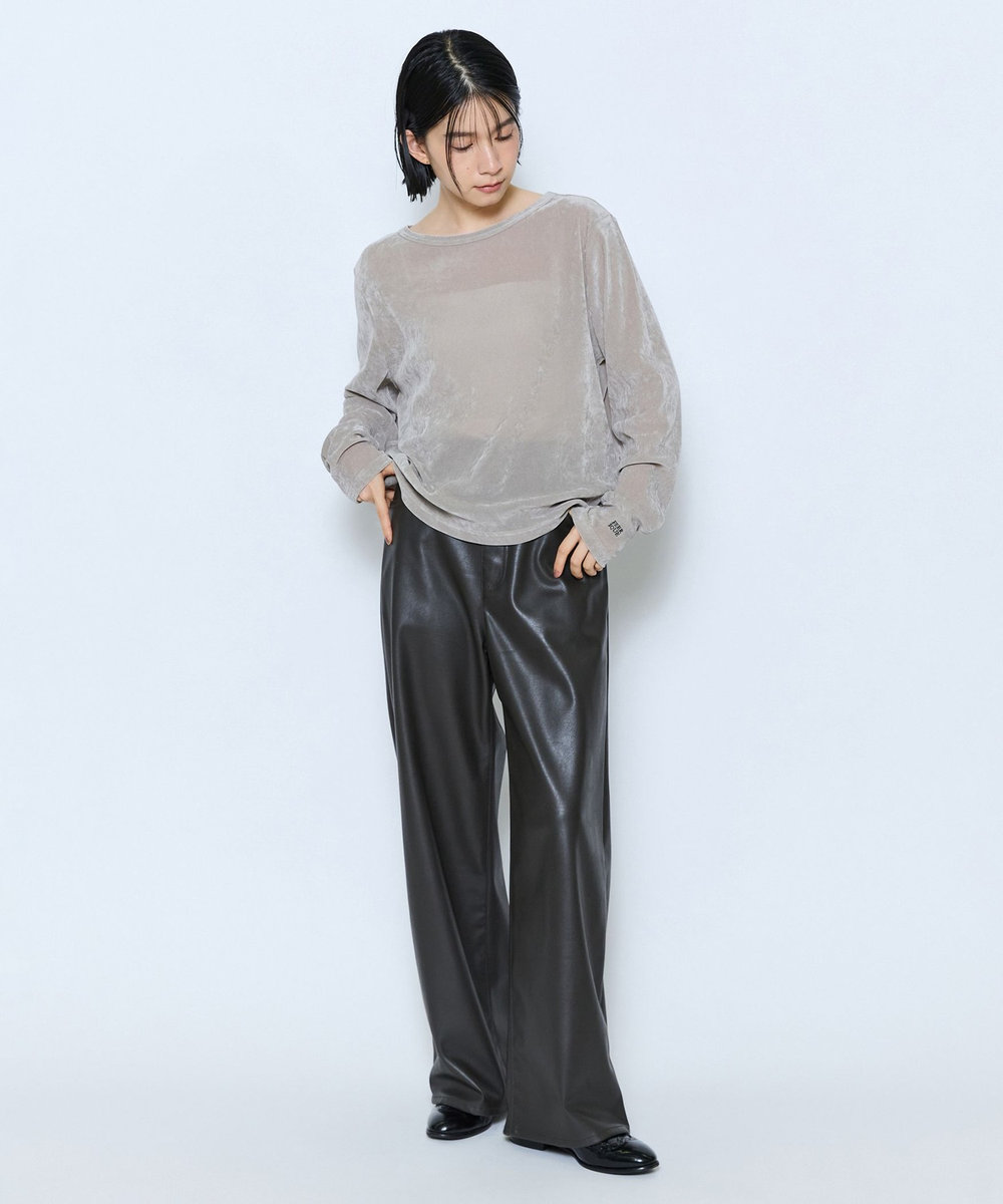 feerique feerique メッシュベロアプルオーバー ライトグレー