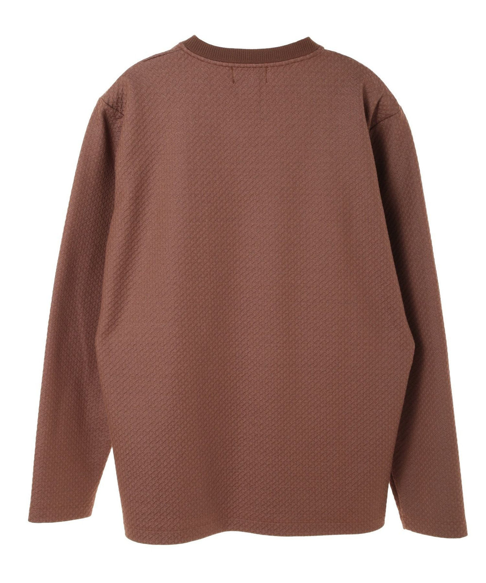 MEN'S BIGI フクレジャガード　クルーネックリブカットソー ブラウン